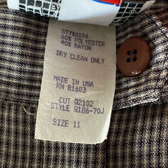 VTG LA Belle Plaid 2 Piece Set, Mauve Purple, Pant size 11, Top Size 13. - Picture 9 of 10